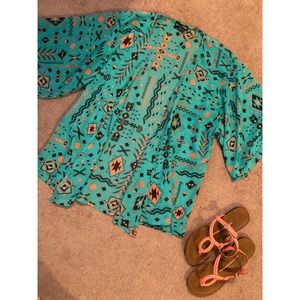 Sheer Aztec Kimono • Size S